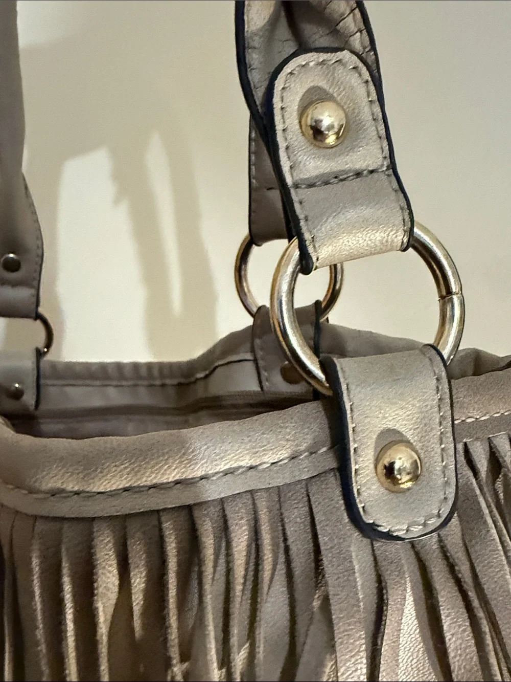 Fringe Crossbody Shoulder Bag in Taupe - Picture 12 of 12